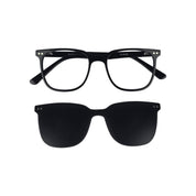 Vicuña Clip marco óptico acetato Negro clip-on sol - Buhu Eyewear - en uso diario