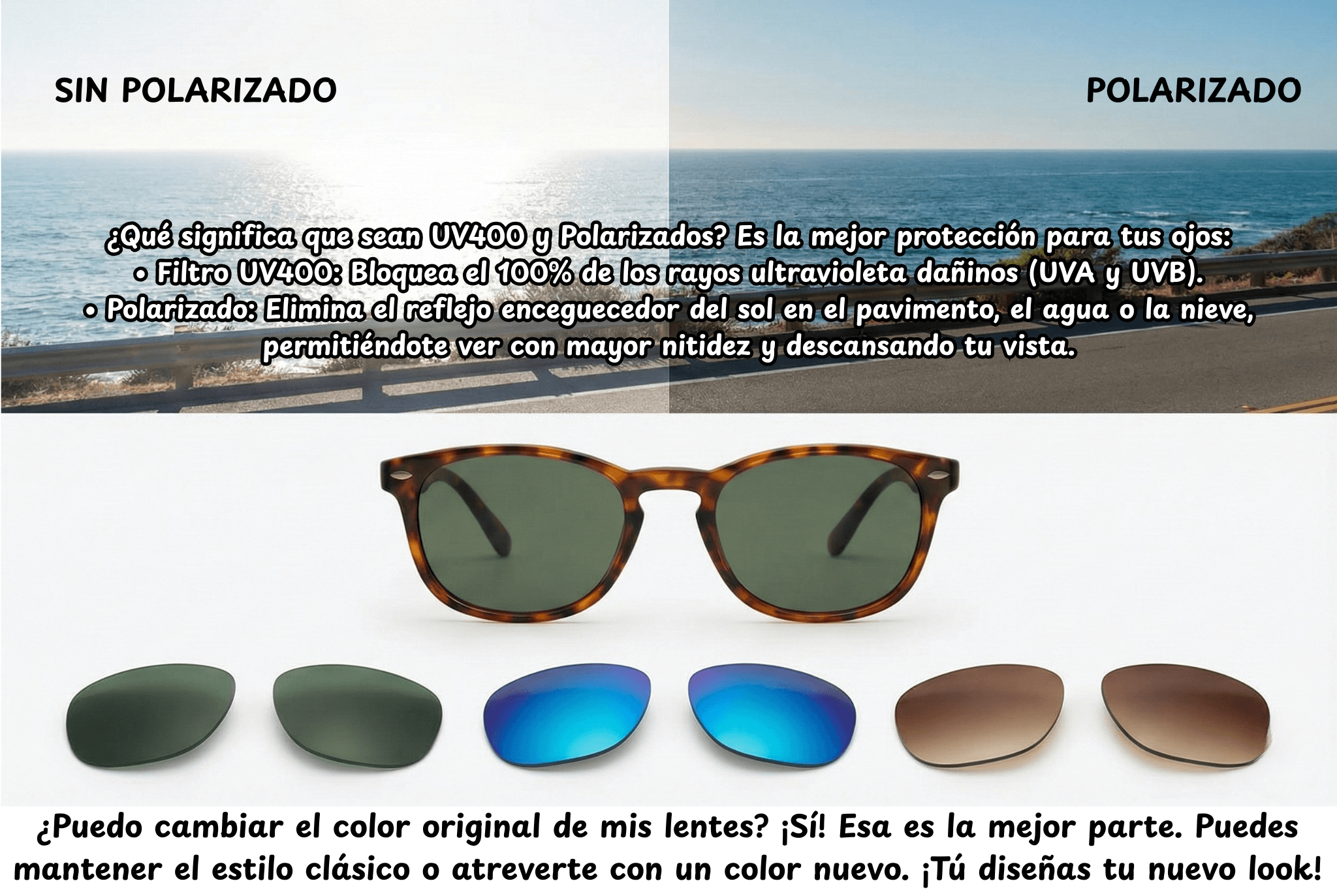 Cristales polarizados cambio de lentes - Buhu Eyewear
